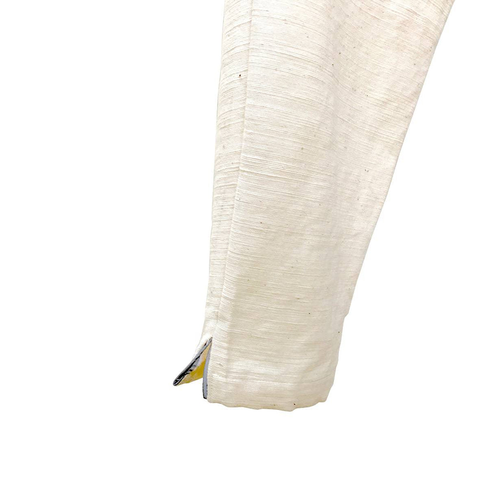 RAW WHITE ISAN WOVEN CROSSOVER TROUSERS