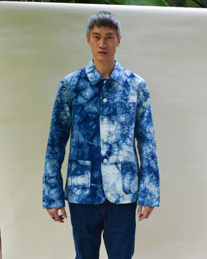 INDIGO TIE-DYE RIRKRIT WORK JACKET