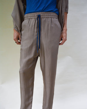 SLATE CAL SILK TROUSERS