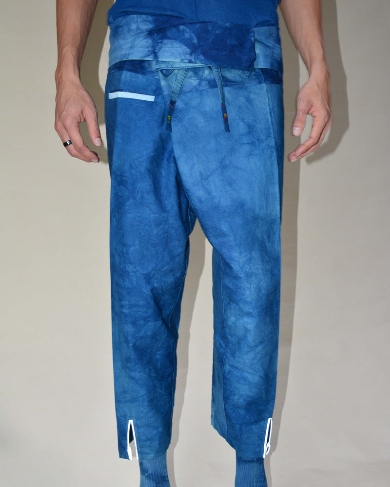 CAMO INDIGO FISHERMAN TROUSERS