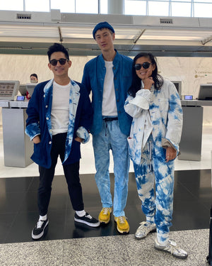 INDIGO TIE-DYE AND SLATE PUN REVERSIBLE JACKET