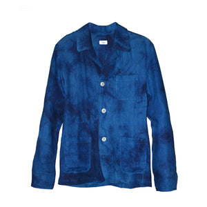 CAMO INDIGO LINEN SHIRT JACKET
