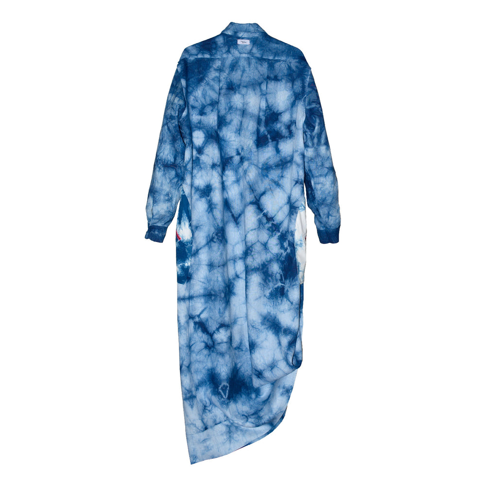 Pre-order : INDIGO TIE-DYE CECILIA REVERSIBLE LINEN TUNIC