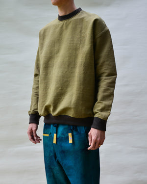 KHAKI ISAN WOVEN SWEATSHIRT