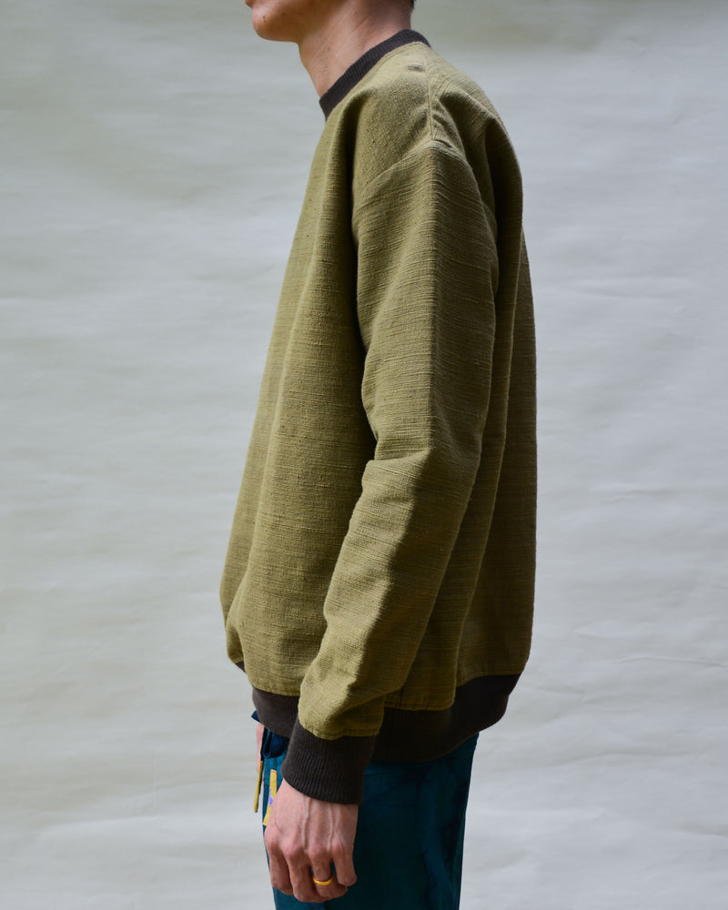 KHAKI ISAN WOVEN SWEATSHIRT