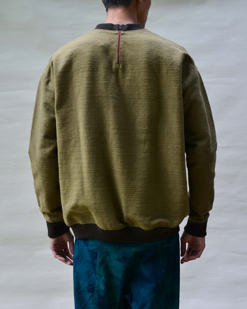 KHAKI ISAN WOVEN SWEATSHIRT