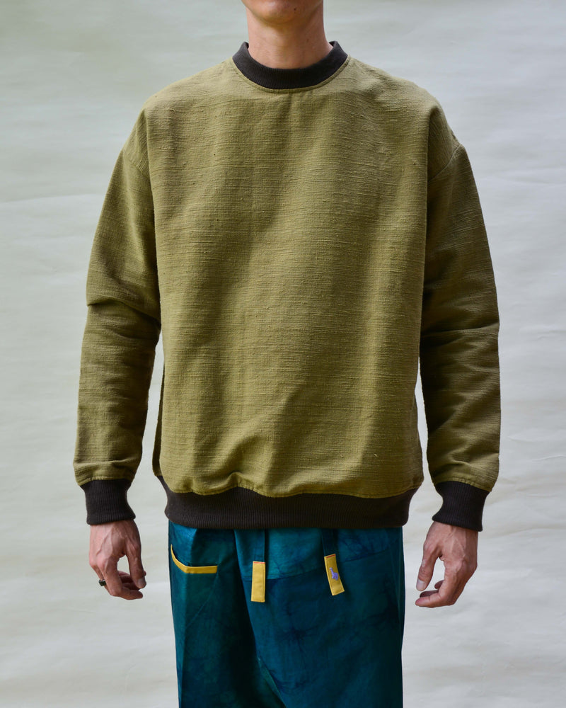 KHAKI ISAN WOVEN SWEATSHIRT