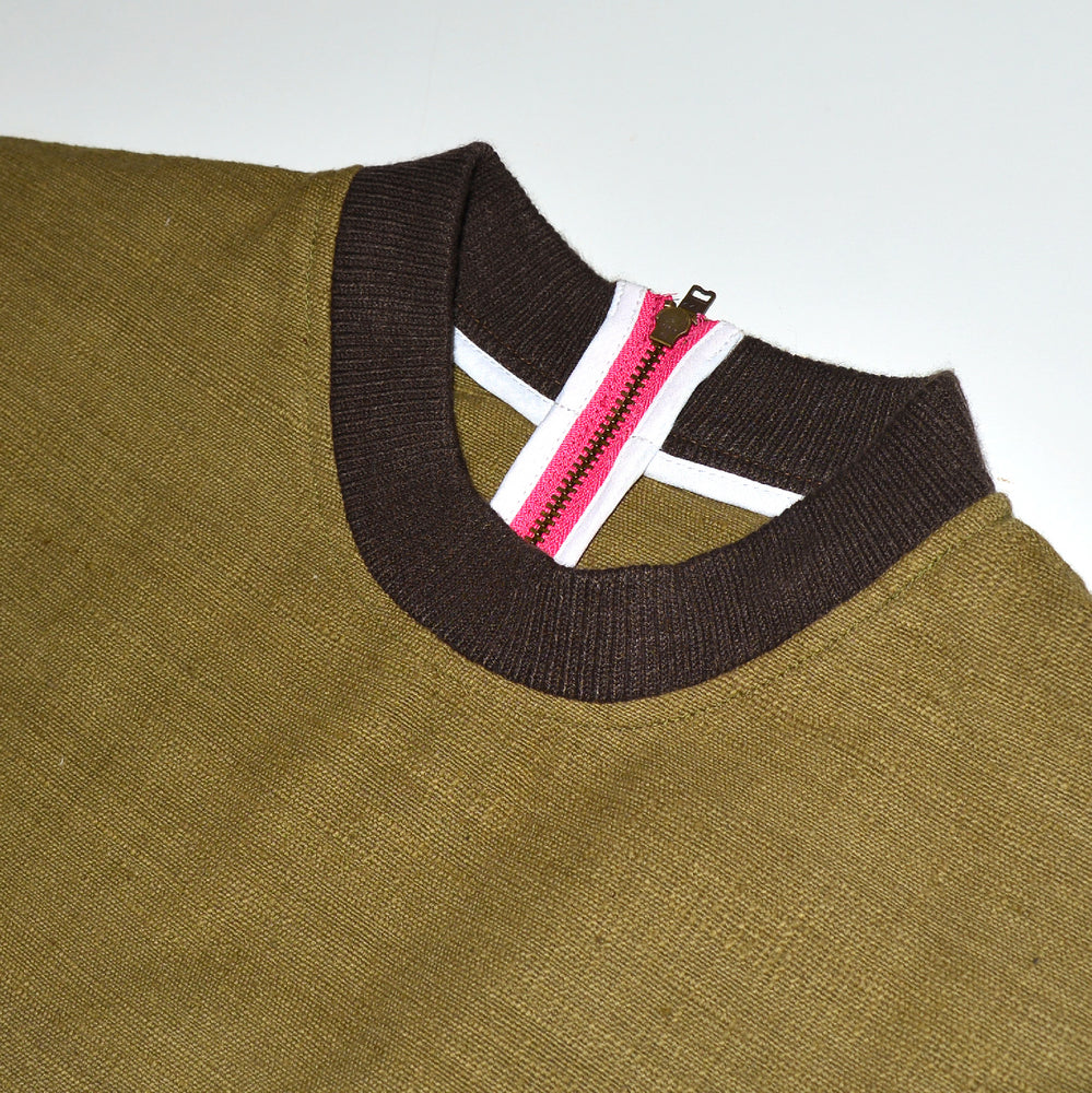 KHAKI ISAN WOVEN SWEATSHIRT