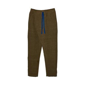 KHAKI ISAN WOVEN CROSSOVER TROUSERS