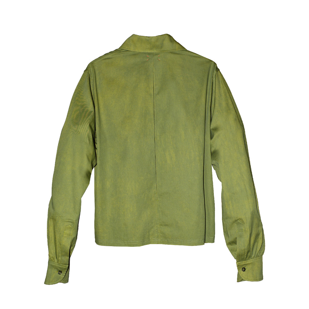 LIME CROPPED JOHNNY BUTTON DOWN SHIRT