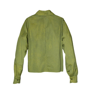 LIME CROPPED JOHNNY BUTTON DOWN SHIRT