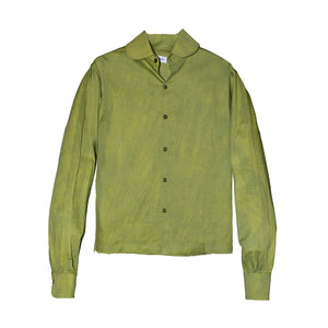 LIME CROPPED JOHNNY BUTTON DOWN SHIRT