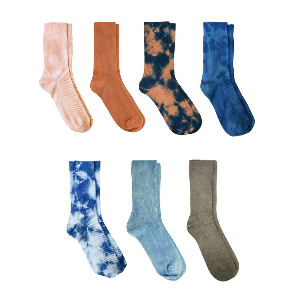 NATURAL HAND-DYED SOCKS (PACK OF 7)