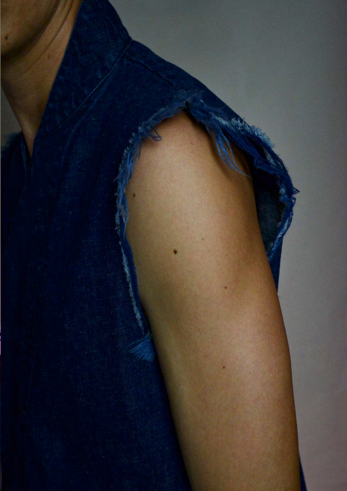 
            
                Load image into Gallery viewer, Outsider Denim Vest - Philip Huang
            
        