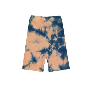 PRADU INDIGO TIE-DYE BIKER SHORTS