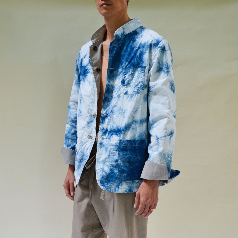 INDIGO TIE-DYE AND SLATE PUN REVERSIBLE JACKET