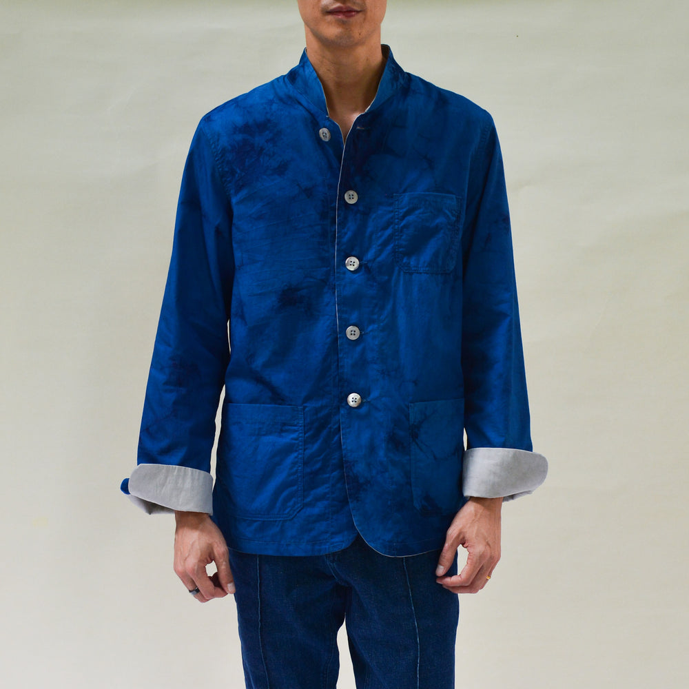 CAMO INDIGO AND SLATE PUN REVERSIBLE JACKET
