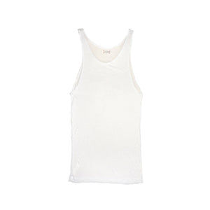 WHITE FREDDIE RIBBED BAMBOO TANK TOP