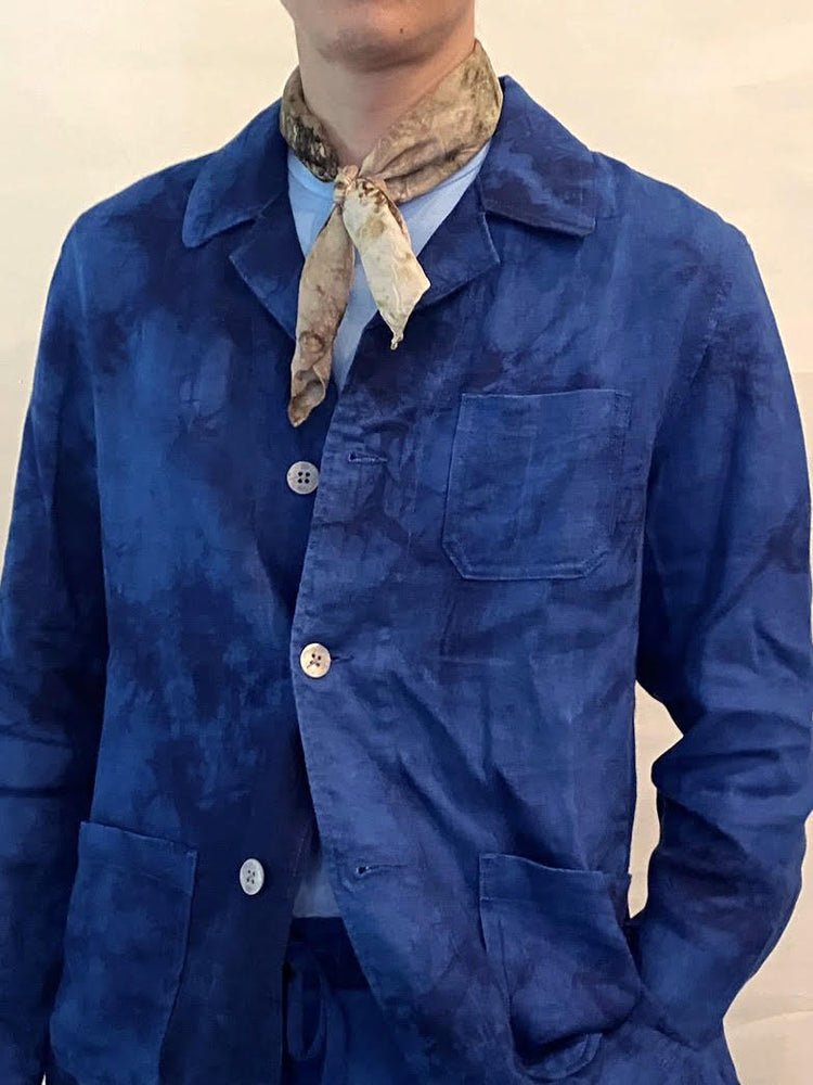 CAMO INDIGO LINEN SHIRT JACKET