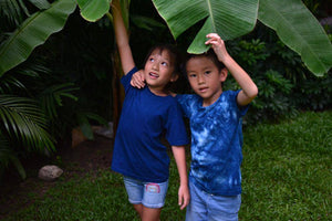 KIDS TIE-DYE INDIGO ORGANIC COTTON T-SHIRT