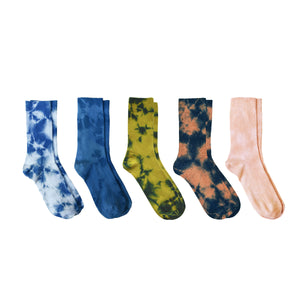 NATURAL HAND TIE-DYED SOCKS (PACK OF 5)