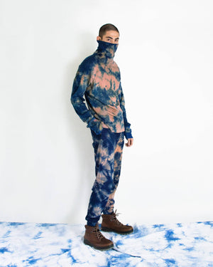 Pradu Indigo Tie-dye Long Sleeve Turtleneck - Philip Huang