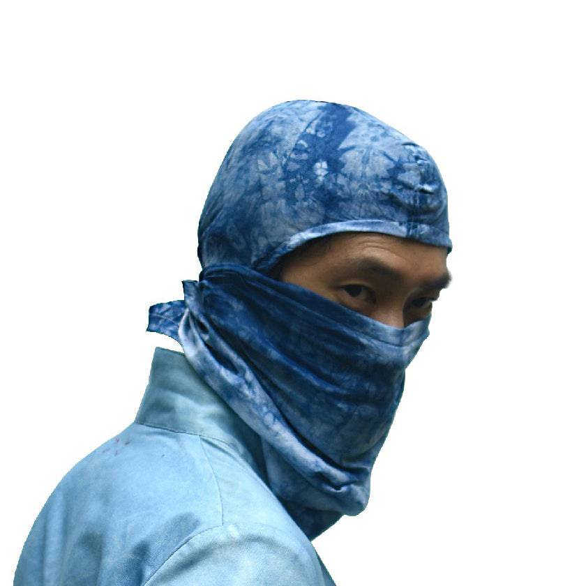 TIE-DYED INDIGO BALACLAVA