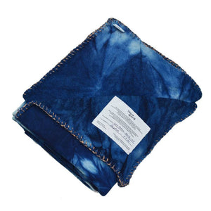 ISAN DREAMS CAMOUFLAGE TIE-DYED INDIGO BAMBOO FLEECE BLANKET - Philip Huang