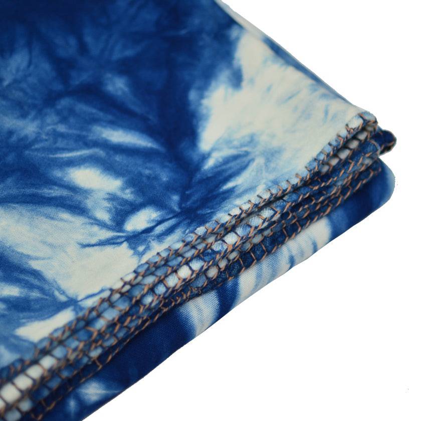 ISAN DREAMS CAMO TIE-DYED INDIGO BAMBOO FLEECE BLANKET