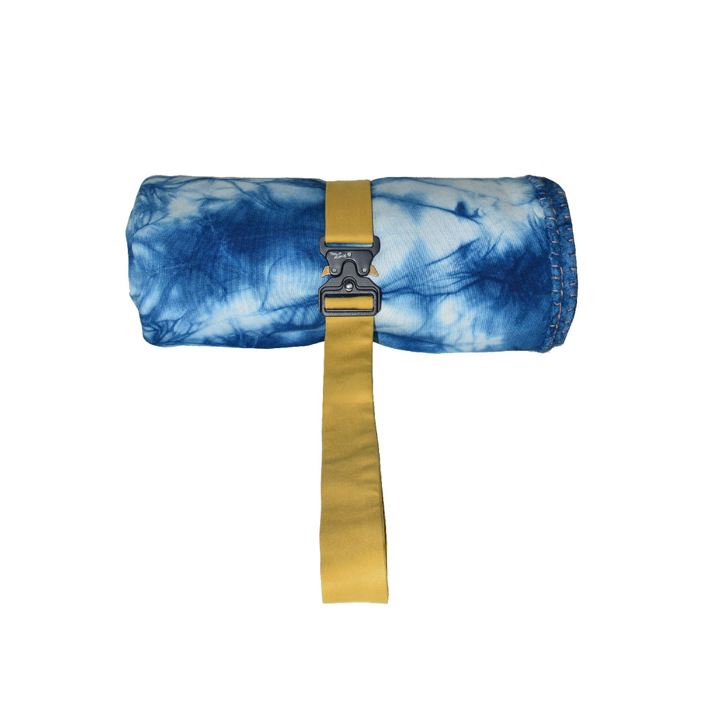 ISAN DREAMS CAMO TIE-DYED INDIGO BAMBOO FLEECE BLANKET