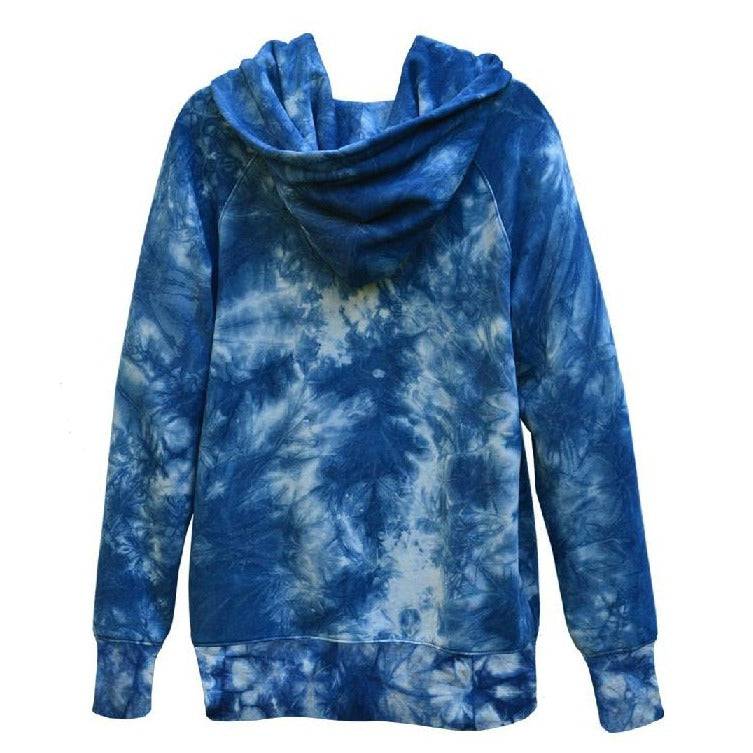 TIE-DYED INDIGO BAMBOO FLEECE HOODIE