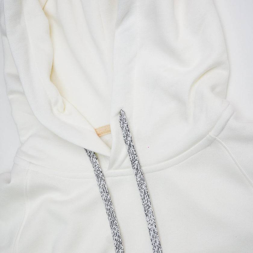 WHITE BAMBOO FLEECE HOODIE