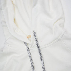 WHITE BAMBOO FLEECE HOODIE