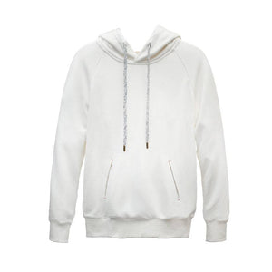 WHITE BAMBOO FLEECE HOODIE