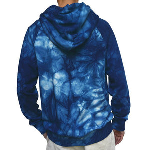 TIE-DYED INDIGO BAMBOO FLEECE HOODIE