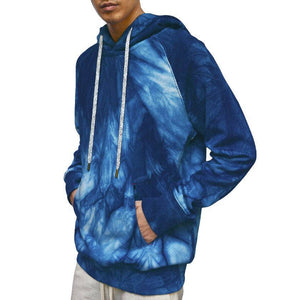 TIE-DYED INDIGO BAMBOO FLEECE HOODIE