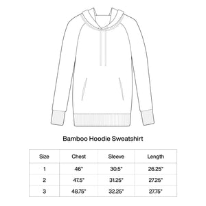 WHITE BAMBOO FLEECE HOODIE