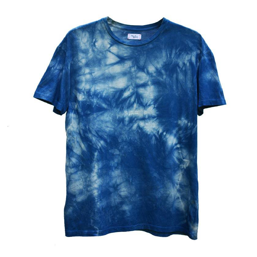 
            
                Load image into Gallery viewer, CAMOUFLAGE TIE-DYED INDIGO CREW NECK T-SHIRT - Philip Huang
            
        