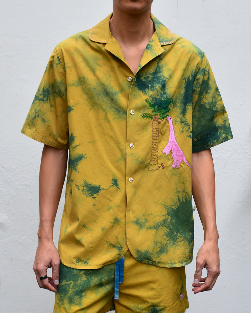 MANGO MOSS TIE-DYE DINOSAUR JUNGLE DON SHIRT