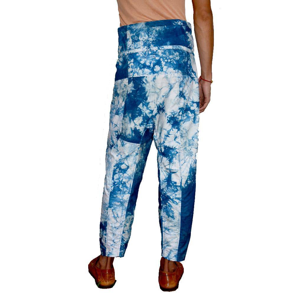 INDIGO TIE-DYE FISHERMAN TROUSERS