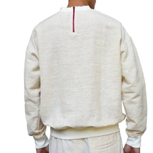 RAW WHITE ISAN WOVEN SWEATSHIRT