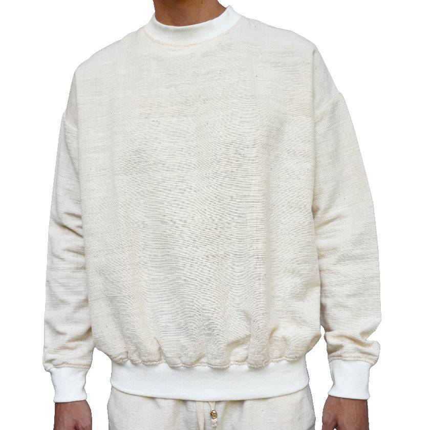 RAW WHITE ISAN WOVEN SWEATSHIRT