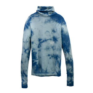 INDIGO TIE-DYE LONG SLEEVE TURTLENECK