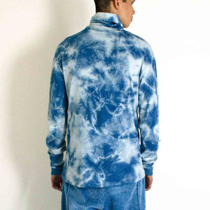 INDIGO TIE-DYE LONG SLEEVE TURTLENECK