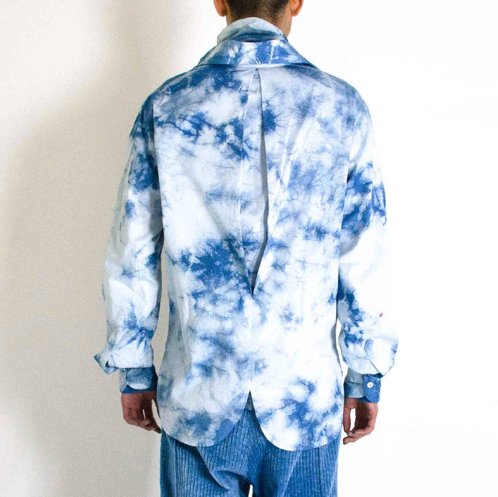 INDIGO TIE-DYE JOHNNY BUTTON DOWN SHIRT