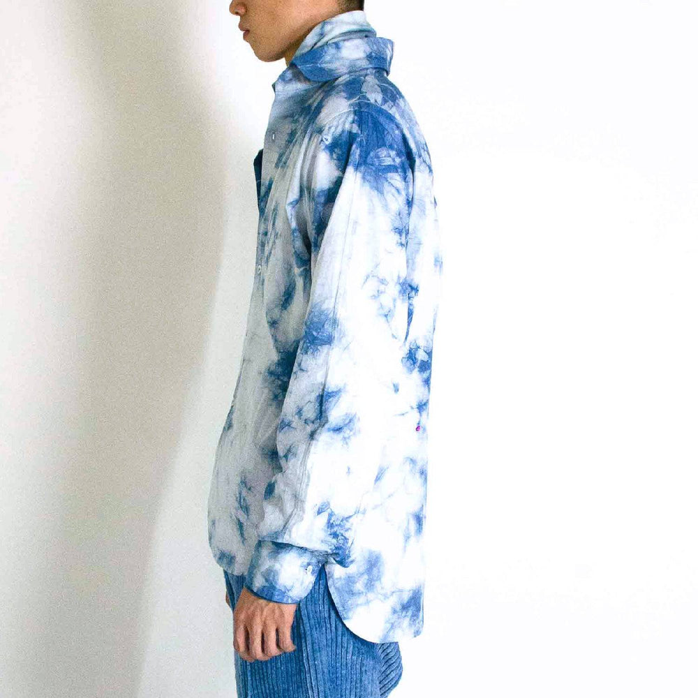 INDIGO TIE-DYE JOHNNY BUTTON DOWN SHIRT