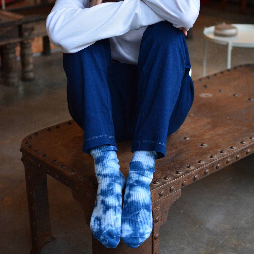 INDIGO HAND-DYED SOCKS (PACK OF 3)