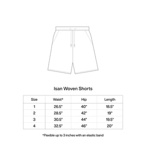 RAW WHITE ISAN WOVEN SHORTS