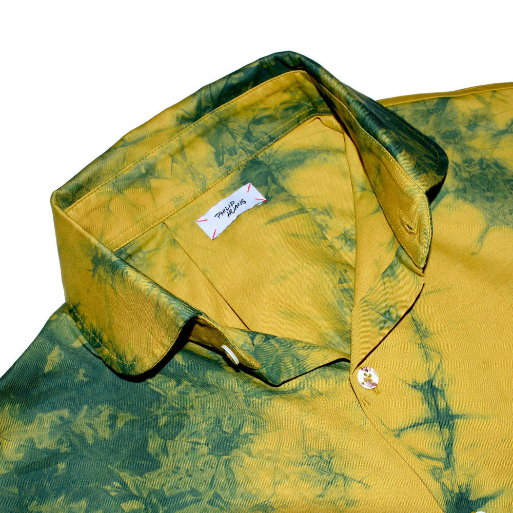Mango Moss Tie-dye Johnny Button Down Shirt - Philip Huang