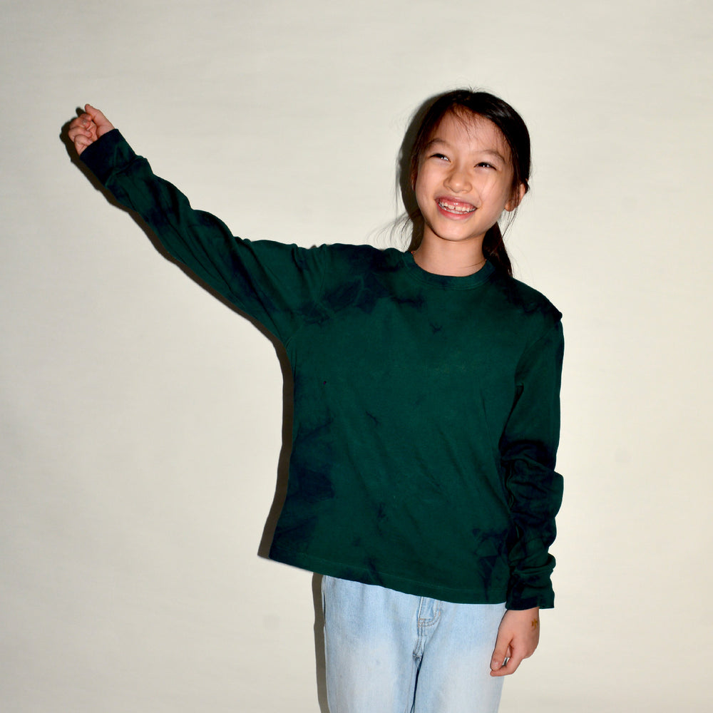 
            
                Load image into Gallery viewer, Kids Camo Moss Tie-dye Organic Cotton Long Sleeve T-shirt - Philip Huang
            
        